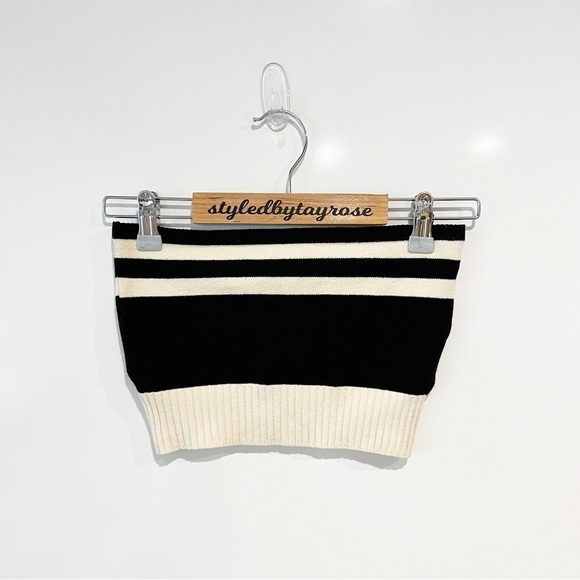 FARM Rio Tops - Farm Rio Striped Strapless Crop Top